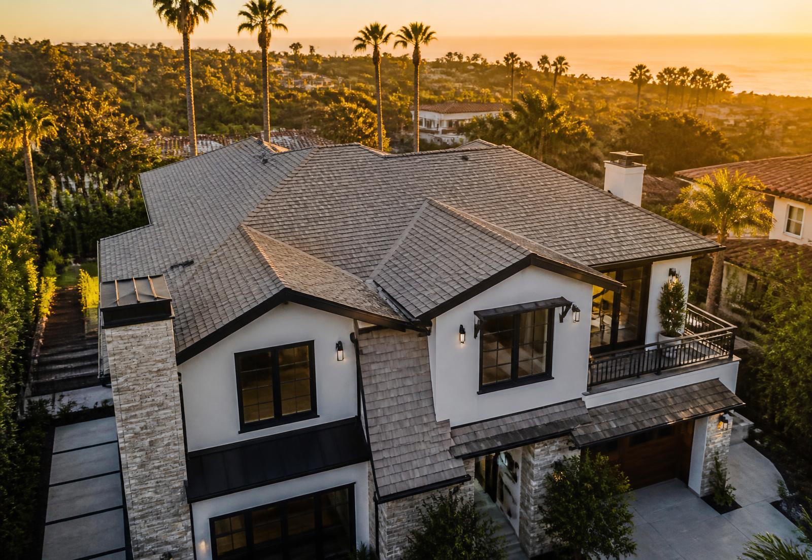 Premium residential roof with clean roofing lines